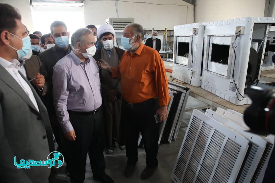 بازدید وزیر صمت از کارخانه تولید کولر آبی قلعه گنج