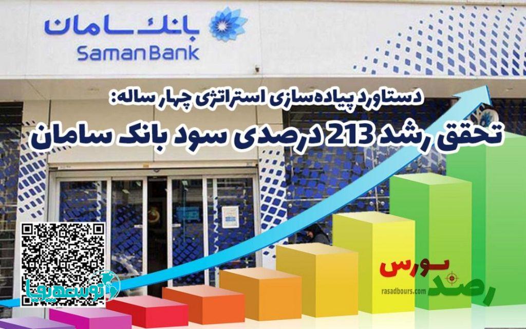 تحقق رشد ۲۱۳ درصدی سود بانک سامان